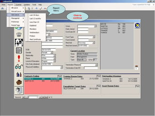 Report Menu Click to continue 