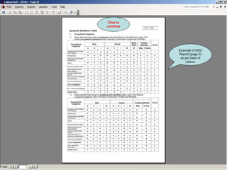 Example of EEQ Report (page 3) as per Dept of Labour Click to continue 