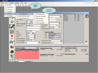 Report Menu Click to continue 