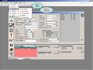 Query Menu Click to continue 
