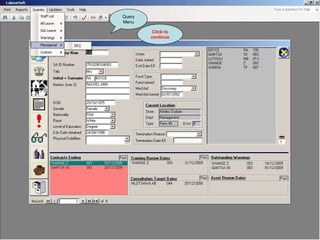 Query Menu Click to continue 