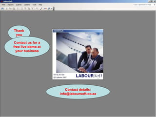 Thank you Contact details: [email_address] Contact us for a free live demo at your business 