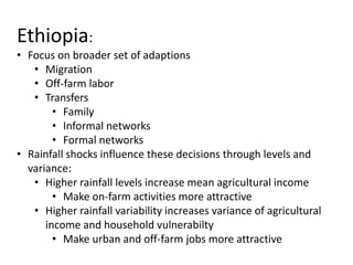 Integrated agricultural system, migration, and social protection strategies to reduce vulnerability to climate change in East Africa