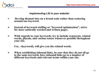 Latent Semantic Indexing and Analysis | PPT