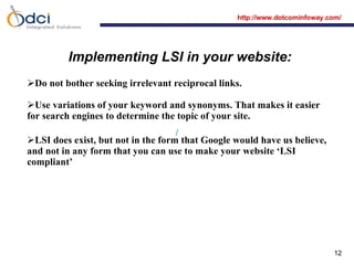 Latent Semantic Indexing and Analysis | PPT