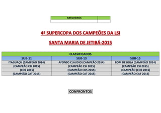 ARTILHEIROS
CONFRONTOS
 