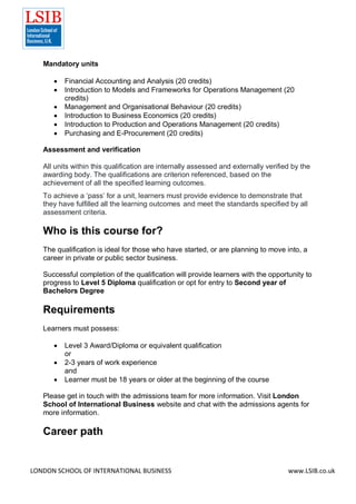 Level 4 Diploma in Logistics and Supply Chain Management | PDF