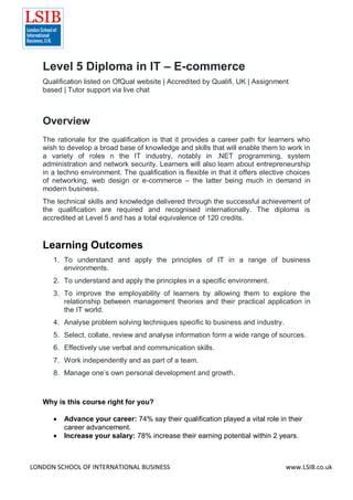 Level 5 Diploma in IT – E-commerce | PDF