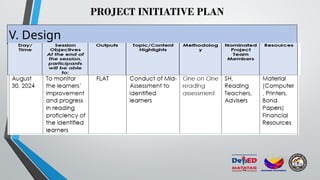 PROJECT INITIATIVE PLAN
V. Design
 