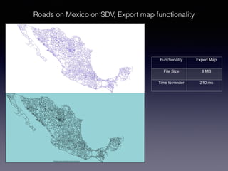 Functionality Export Map
File Size 8 MB
Time to render 210 ms
Roads on Mexico on SDV, Export map functionality
 