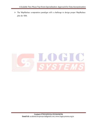 a scalable two phase top down specialization approach for data ...