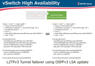 vSwitch High Availability
L2TPv3 Tunnel failover using OSPFv3 LSA update
 