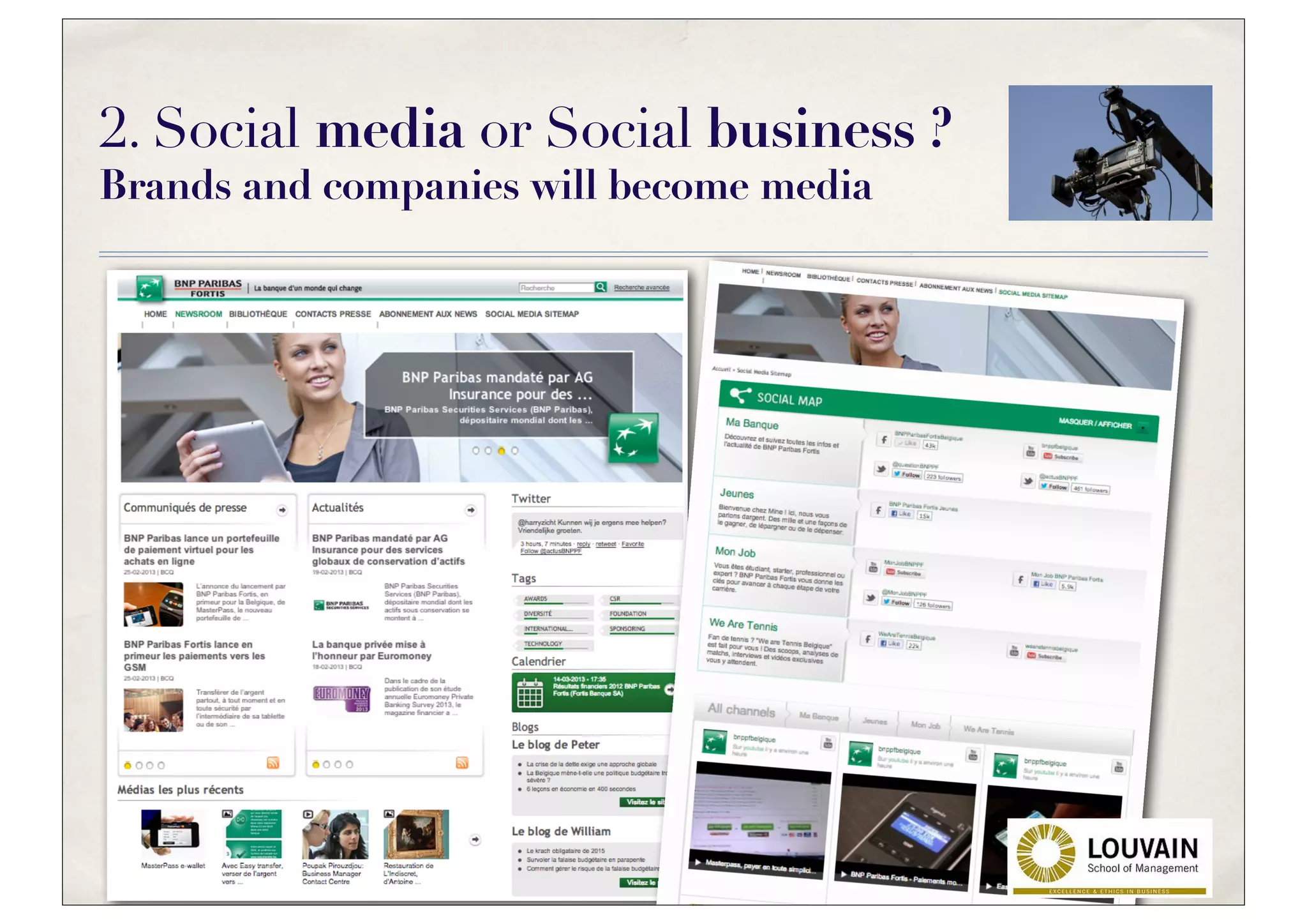 2. Social media or Social business ?
Brands and companies will become media
 
