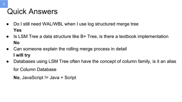 Log Structured Merge Tree | PPT