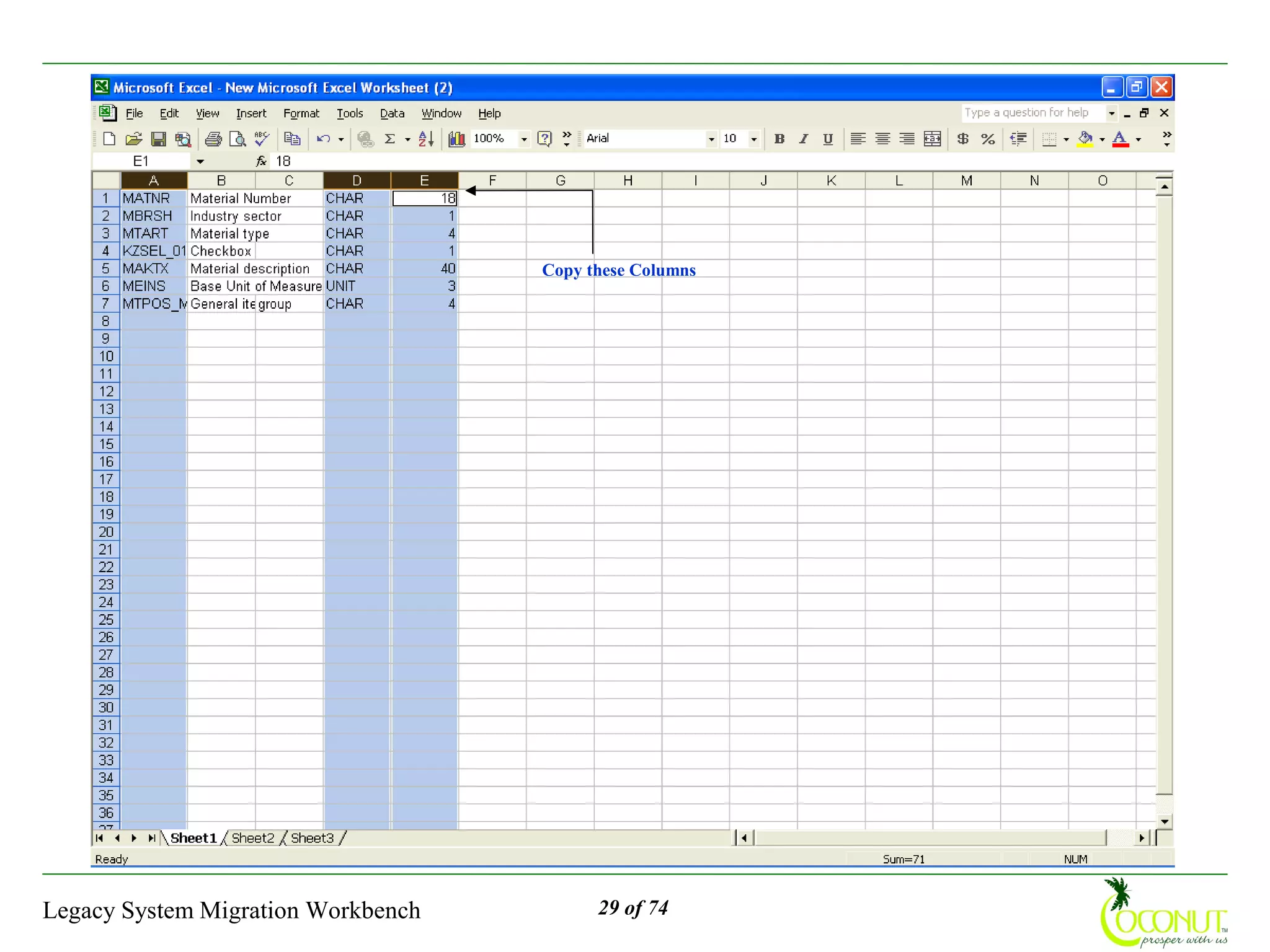 Copy these Columns




Legacy System Migration Workbench         29 of 74
 