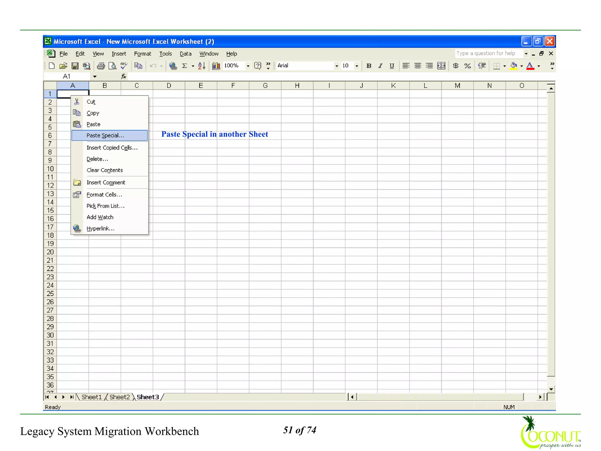 Paste Special in another Sheet




Legacy System Migration Workbench                          51 of 74
 