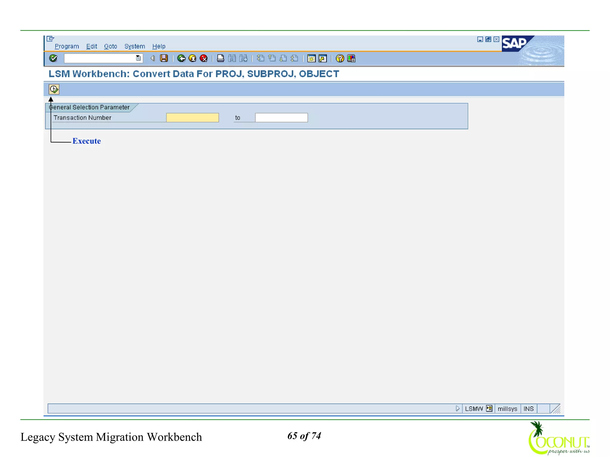Execute




Legacy System Migration Workbench   65 of 74
 