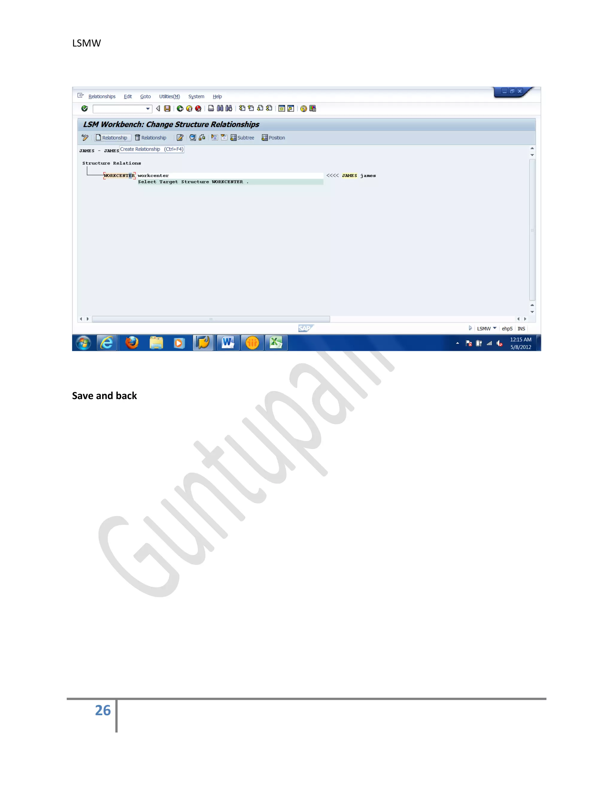 LSMW
26
Save and back
 