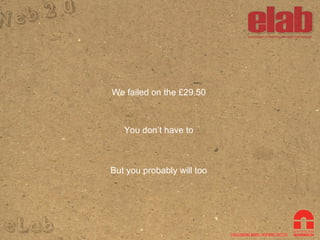 We failed on the £29.50 You don’t have to But you probably will too 