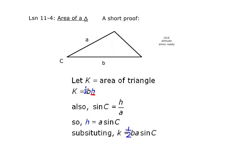 Lsn 11-4 Area of a Triangle Formula
