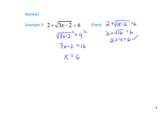 Review!

Example 1:    Check




                      2
 
