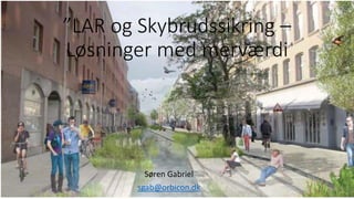 ”LAR og Skybrudssikring –
Løsninger med merværdi
Søren Gabriel
sgab@orbicon.dk
 