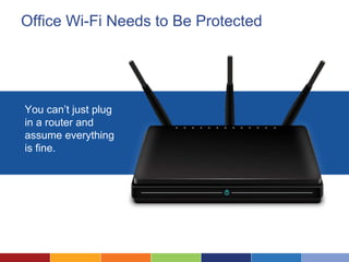 Office Wi-Fi Needs to Be Protected
You can’t just plug
in a router and
assume everything
is fine.
 