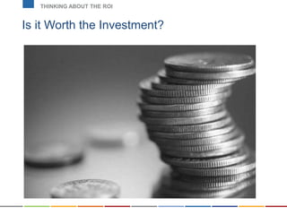 Is it Worth the Investment?
THINKING ABOUT THE ROI
 