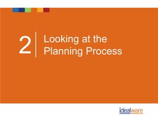 Looking at the
Planning Process2
 