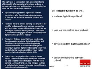 Professor Paul Maharg | CC BY-NC-ND 2.5 CANADA
26
So, in legal education do we…
> address digital inequalities?
> take learner-centred approaches?
> develop student digital capabilities?
> design collaborative activities
online?
 
