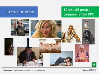 Lumea SEO PPCWebDigital - Agentia ta Specializata in PPC Marketing
10 directii pentru
campaniile tale PPC
10 etaje, 10 vecini
 