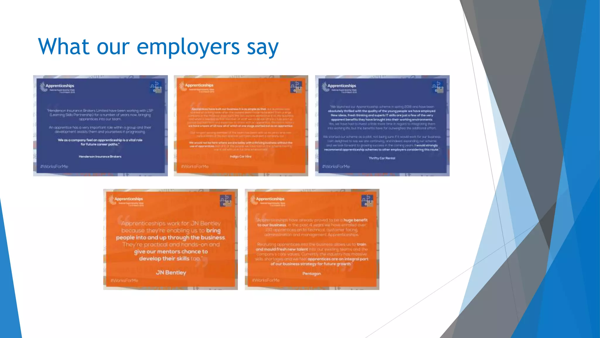 What our employers say
 