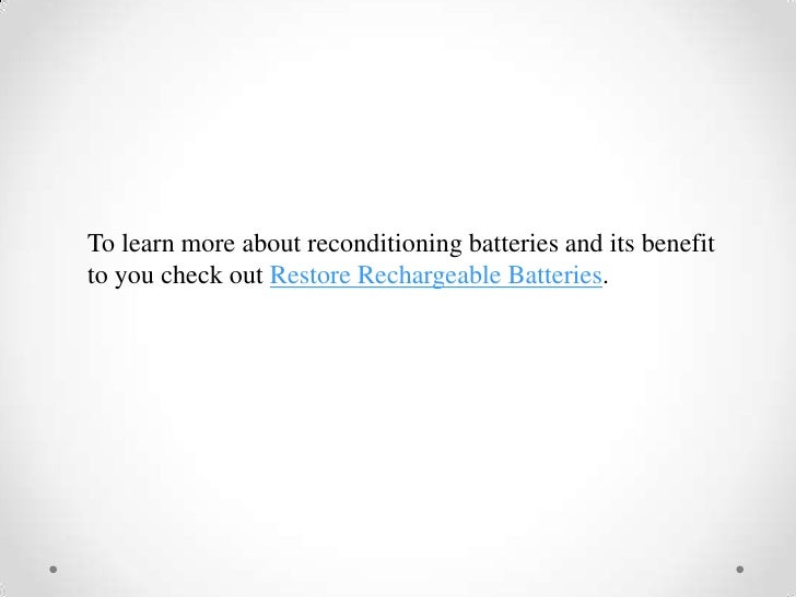 Recondition Your Rechargeable Battery For Your Laptop For ...