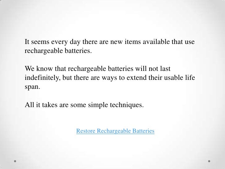 Recondition Your Rechargeable Battery For Your Laptop For 