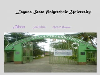 Laguna State Polytechnic University


About    Facilities   BEED Program
 