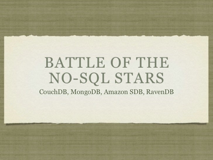 Battle Of Nosql Stars Amazon S Sdb Vs Mongodb Vs Couchdb Vs Ravendb