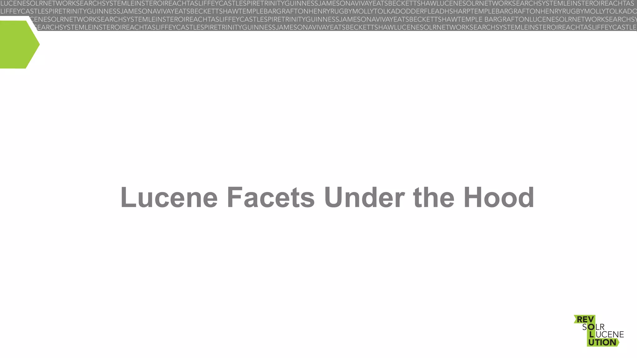 Lucene Facets Under the Hood

 