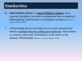 RELATIONSHIP OF LIBRARY SCIENCE WITH ‎INFORMATION SCIENCE | PPSX