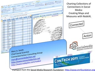 Charting Collections of
                                                     Connections in Social
                                                            Media:
                                                      Creating Maps and
                                                    Measures with NodeXL




A project from the Social Media Research Foundation: http://www.smrfoundation.org
 