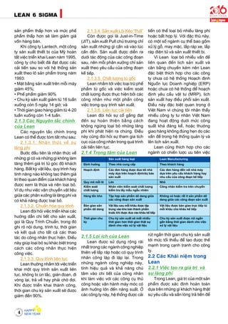 4
LEAN 6 SIGMA
saûn phaåm thaáp hôn vaø möùc pheá
phaåm thaáp hôn seõ laøm giaûm giaù
voán haøng baùn.
Khi coâng ty Lantech, moät coâng
ty saûn xuaát thieát bò cuûa Myõ hoaøn
taát vieäc trieån khai Lean naêm 1995,
coâng ty cho bieát ñaõ ñaït ñöôïc caùc
caûi tieán sau so vôùi heä thoáng saûn
xuaát theo loâ saûn phaåm trong naêm
1993:
• Maët baèng saûn xuaát treân moãi maùy
giaûm 45%;
• Pheá phaåm giaûm 90%
• Chu kyø saûn xuaát giaûm töø 16 tuaàn
xuoáng coøn 5 ngaøy 14 giôø; vaø
• Thôøi gian giao haøng giaûm töø 4-20
tuaàn xuoáng coøn 1-4 tuaàn.
2.1.3 Caùc Nguyeân taéc chính
cuûa Lean
Caùc nguyeân taéc chính trong
Lean coù theå ñöôïc toùm taét nhö sau:
2.1.3.1. Nhaän thöùc veà söï
laõng phí
Böôùc ñaàu tieân laø nhaän thöùc veà
nhöõng gì coù vaø nhöõng gì khoâng laøm
taêng theâm giaù trò töø goùc ñoä khaùch
haøng. Baát kyø vaät lieäu, quy trình hay
tính naêng naøo khoâng taïo theâm giaù
trò theo quan ñieåm cuûa khaùch haøng
ñöôïc xem laø thöøa vaø neân loaïi boû.
Ví duï nhö vieäc vaän chuyeån vaät lieäu
giöõa caùc phaân xöôûng laø laõng phí vaø
coù khaû naêng ñöôïc loaïi boû.
2.1.3.2. Chuaån hoùa quy trình
Lean ñoøi hoûi vieäc trieån khai caùc
höôùng daãn chi tieát cho saûn xuaát,
goïi laø Quy Trình Chuaån, trong ñoù
ghi roõ noäi dung, trình töï, thôøi gian
vaø keát quaû cho taát caû caùc thao
taùc do coâng nhaân thöïc hieän. Ñieàu
naøy giuùp loaïi boû söï khaùc bieät trong
caùch caùc coâng nhaân thöïc hieän
coâng vieäc.
2.1.3.3. Quy trình lieân tuïc
Lean thöôøng nhaém tôùi vieäc trieån
khai moät quy trình saûn xuaát lieân
tuïc, khoâng bò uøn taéc, giaùn ñoaïn, ñi
voøng laïi, traû veà hay phaûi chôø ñôïi.
Khi ñöôïc trieån khai thaønh coâng,
thôøi gian chu kyø saûn xuaát seõ ñöôïc
giaûm ñeán 90%.
2.1.3.4. Saûn xuaát Loâi Keùo “Pull”
Coøn ñöôïc goïi laø Just-in-Time
(JIT), saûn xuaát Pull chuû tröông chæ
saûn xuaát nhöõng gì caàn vaø vaøo luùc
caàn ñeán. Saûn xuaát ñöôïc dieãn ra
döôùi taùc ñoäng cuûa caùc coâng ñoaïn
sau, neân moãi phaân xöôûng chæ saûn
xuaát theo yeâu caàu cuûa coâng ñoaïn
keá tieáp.
2.1.3.5. Chaát löôïng töø goác
Lean nhaém tôùi vieäc loaïi tröø pheá
phaåm töø goác vaø vieäc kieåm soaùt
chaát löôïng ñöôïc thöïc hieän bôûi caùc
coâng nhaân nhö moät phaàn coâng
vieäc trong quy trình saûn xuaát.
2.1.3.6. Lieân tuïc caûi tieán
Lean ñoøi hoûi söï coá gaéng ñaït
ñeán söï hoaøn thieän baèng caùch
khoâng ngöøng loaïi boû nhöõng laõng
phí khi phaùt hieän ra chuùng. Ñieàu
naøy cuõng ñoøi hoûi söï tham gia tích
cöïc cuûa coâng nhaân trong quaù trình
caûi tieán lieân tuïc.
2.1.4 Troïng taâm cuûa Lean
2.1.5 Lôïi ích cuûa Lean
Lean ñöôïc söû duïng roäng raõi
nhaát trong caùc ngaønh coâng nghieäp
thieân veà laép raùp hoaëc coù quy trình
nhaân coâng laëp ñi laëp laïi. Trong
nhöõng ngaønh coâng nghieäp naøy,
tính hieäu quaû vaø khaû naêng chuù
taâm vaøo chi tieát cuûa coâng nhaân
khi laøm vieäc vôùi caùc coâng cuï thuû
coâng hoaëc vaän haønh maùy moùc coù
aûnh höôûng lôùn ñeán naêng suaát. ÔÛ
caùc coâng ty naøy, heä thoáng ñöôïc caûi
tieán coù theå loaïi boû nhieàu laõng phí
hoaëc baát hôïp lyù. Vôùi ñaëc thuø naøy,
coù moät soá ngaønh cuï theå bao goàm
xöû lyù goã, may maëc, laép raùp xe, laép
raùp ñieän töû vaø saûn xuaát thieát bò.
Vì Lean loaïi boû nhieàu vaán ñeà
lieân quan ñeán lòch saûn xuaát vaø
caân baèng chuyeàn keùm neân Lean
ñaëc bieät thích hôïp cho caùc coâng
ty chöa coù heä thoáng Hoaïch ñònh
Nguoàn löïc Doanh nghieäp (ERP)
hoaëc chöa coù heä thoáng ñeå hoaïch
ñònh yeâu caàu vaät tö (MRP), lòch
saûn xuaát hay ñieàu phoái saûn xuaát.
Ñieàu naøy ñaëc bieät quan troïng ôû
Vieät Nam vì chuùng toâi nhaän thaáy
nhieàu coâng ty tö nhaân Vieät Nam
ñang hoaït ñoäng döôùi möùc coâng
suaát khaù ñaùng keå, hoaëc thöôøng
giao haøng khoâng ñuùng heïn do caùc
vaán ñeà trong heä thoáng quaûn lyù vaø
leân lòch saûn xuaát.
Lean cuõng thích hôïp cho caùc
ngaønh coù chieán löôïc öu tieân vieäc
Saûn xuaát haøng loaït Lean Manufacturing
Ñònh höôùng Theo nhaø cung caáp Theo khaùch haøng
Hoaïch ñònh Caùc ñôn haøng ñöôïc ñöa tôùi nhaø
maùy döïa treân hoaïch ñònh/döï baùo
saûn xuaát
Caùc ñôn haøng ñeán vôùi nhaø maùy
döïa treân yeâu caàu khaùch haøng hay
nhu caàu cuûa coâng ñoaïn keá tieáp
Quy moâ moãi loâ Lôùn Nhoû
Kieåm soaùt
chaát löôïng
Nhaân vieân kieåm soaùt chaát löôïng
kieåm tra laáy maãu ngaãu nhieân
Coâng nhaân kieåm tra treân chuyeàn
Haøng toàn kho Taäp hôïp saûn phaåm dôû dang giöõa
caùc coâng ñoaïn saûn xuaát
Khoâng coù hoaëc raát ít saûn phaåm dôû
dang giöõa caùc coâng ñoaïn saûn xuaát
Baøn giao saûn
phaåm dôû dang
Vaät lieäu sau moãi khaâu ñöôïc taäp
trung vaøo kho baùn thaønh phaåm
tröôùc khi ñöôïc ñöa vaøo khaâu keá tieáp
Vaät lieäu ñöôïc baøn giao tröïc tieáp töø
moãi khaâu cho khaâu keá tieáp
Thôøi gian chu
kyø
Chu kyø saûn xuaát seõ maát nhieàu
thôøi gian hôn thôøi gian thaät söï
daønh cho vieäc xöû lyù vaät lieäu
Chu kyø saûn xuaát ñöôïc ruùt ngaén
gaàn baèng thôøi gian daønh cho vieäc
xöû lyù vaät lieäu
ruùt ngaén thôøi gian chu kyø saûn xuaát
tôùi möùc toái thieåu ñeå taïo ñöôïc theá
maïnh trong caïnh tranh cho coâng
ty.
2.2 Caùc Khaùi nieäm trong
Lean
2.2.1 Vieäc taïo ra giaù trò vaø
söï laõng phí
Trong Lean, giaù trò cuûa moät saûn
phaåm ñöôïc xaùc ñònh hoaøn toaøn
döïa treân nhöõng gì khaùch haøng thaät
söï yeâu caàu vaø saün loøng traû tieàn ñeå
 