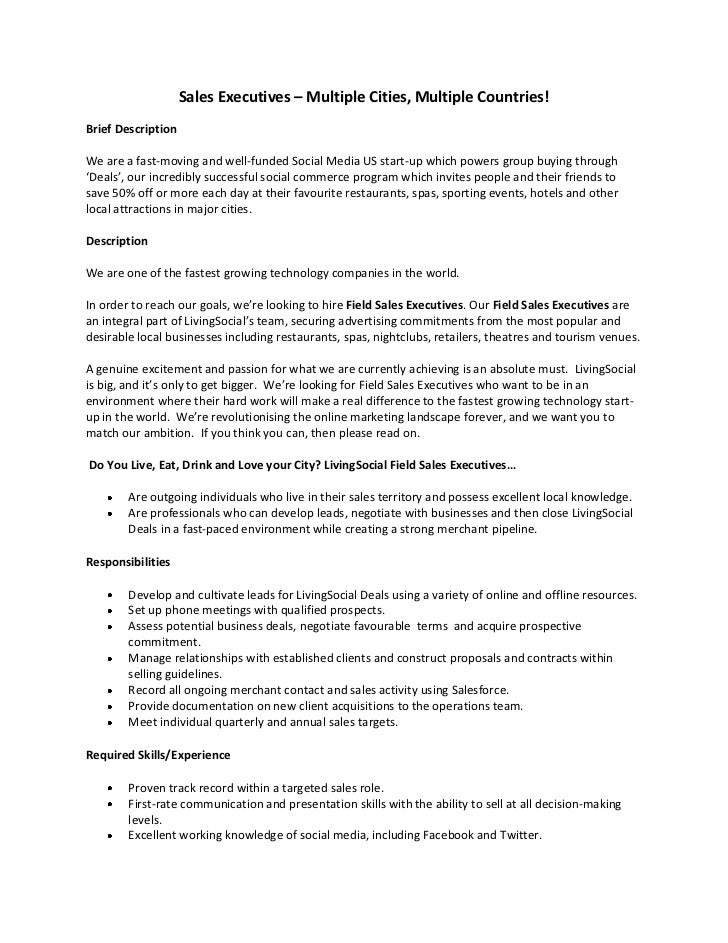 Roles And Responsibilities Of Area Sales Executive