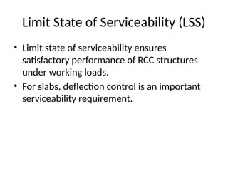 Serviceability Example Limit State of Serviceability and Deflection Control in RCC Slabs as ...