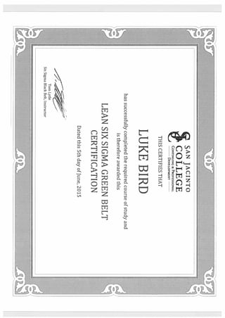 Lean Six Sigma Greenbelt Certification 