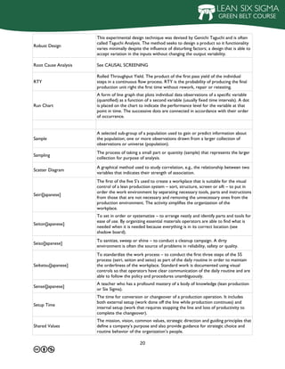 ESTIEM Lean Six Sigma Green Belt course - Glossary of terms | PDF