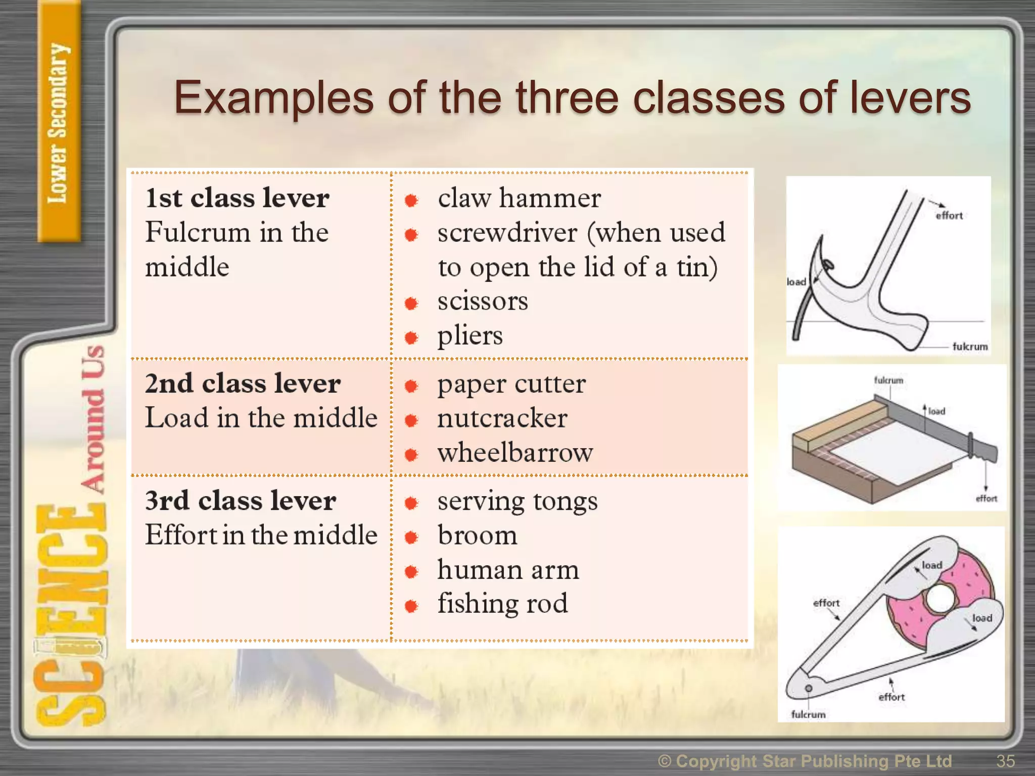 Examples of the three classes of levers
© Copyright Star Publishing Pte Ltd 35
 