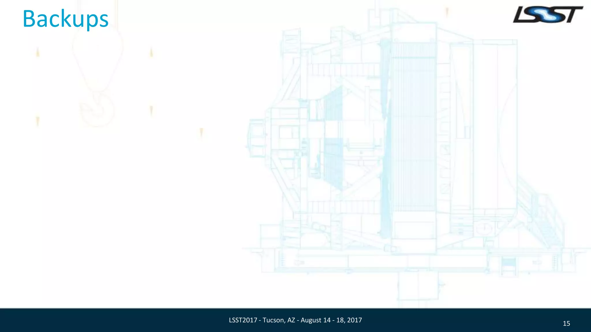 Backups
15LSST2017 - Tucson, AZ - August 14 - 18, 2017
 