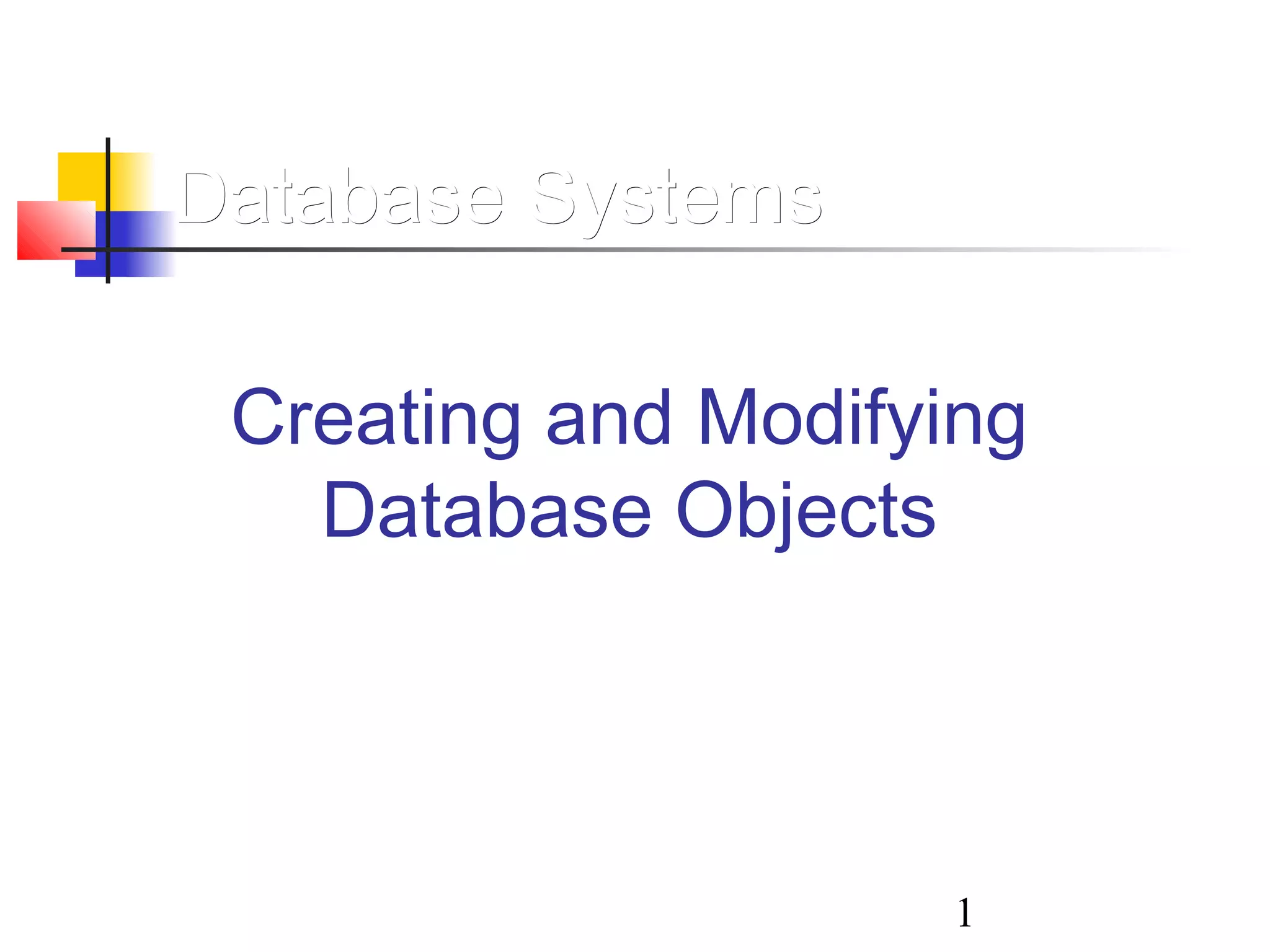 Sql database object | PPT | Free Download