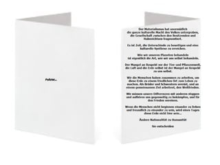 die Gesellschaft informieren
(WORÜBER?):
 