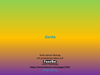 Eileen und Peter Caddy gründeten in Schottland ein Ort namens Findhorn. Eileen
Caddy kanalisierte/ sprach mit, den sie "Gott" nannte, und durch die
Zusammenarbeit mit den Devas und den Elementalen des Landes und der
Natur, waren sie in der Lage, eine Gemeinschaft zu starten, die auf spirituelle
Prinzipien und das Arbeiten mit der Natur basiert. Leben und Arbeiten in Findhorn
ist ein Engagement nicht die Prinzipien eines Guru oder Lehrers zu folgen,
sondern eher die höheren Prinzipien der eigenen spirituellen Führung, die mit der
aller anderen verbindet. Es ist die höchste Individualität wenn perfekt befolgt,
und doch ist es die wahre Natur der Seele, wo nur eine Seele ist und wir alle
einfache Teile davon sind, ist die Totalsumme aller Teile die in Harmonie
zusammen arbeiten, supreme.
 