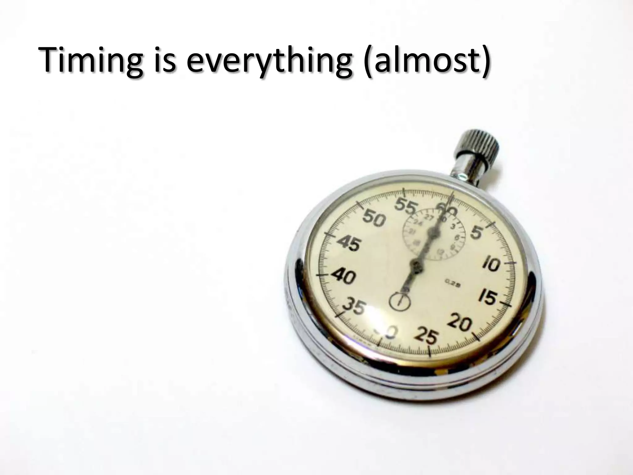 Timing is everything (almost)

 